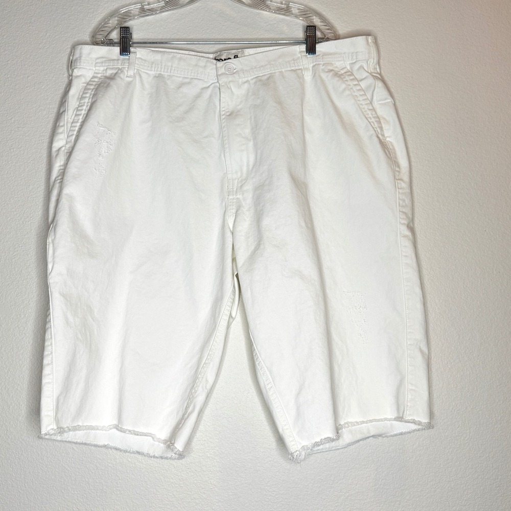 BORN FLY Anytown USA Mens White Denim Shorts 42 (41) Distressed‎ Casual Vacation